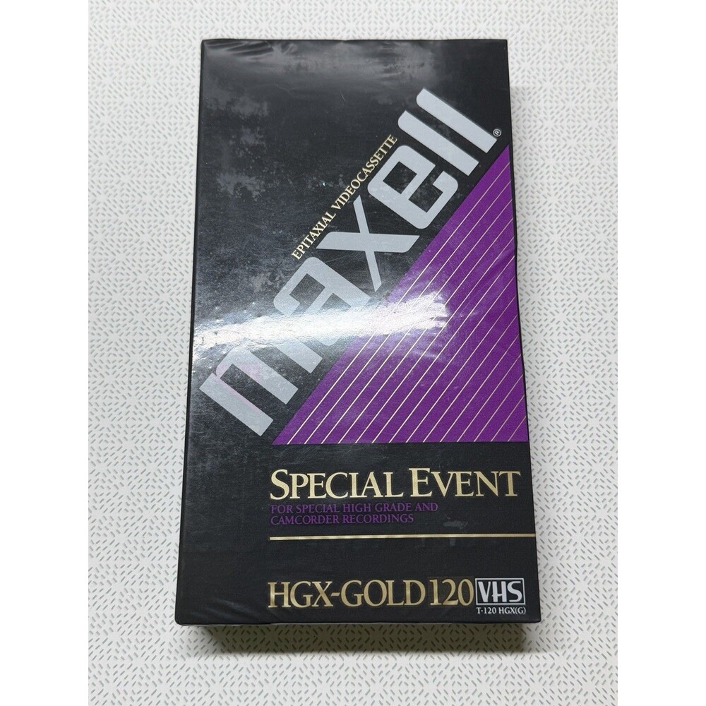 Maxell HGX-Gold 120 VHS Blank Tape Special Event High Grade SEALED Kmart Sticker